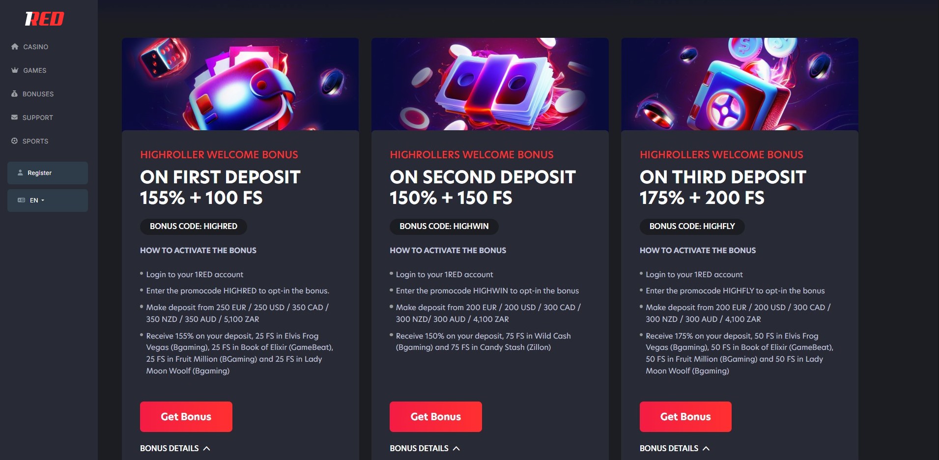 review of 1Red casino